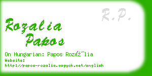 rozalia papos business card